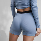 Soft Modal Rib Boyshort - #Pastoral Blue